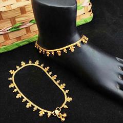 Yellow color Anklet in Metal Alloy studded with Beads & Gold Rodium Polish : 1789213
