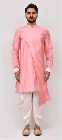 Pink and Majenta color Dhoti Kurta in Jacquard fabric with Resham, Thread work : 1790595