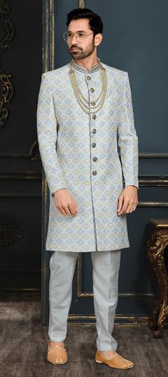 Multicolor color Sherwani in Jacquard fabric with Embroidered, Stone, Thread work : 1791345