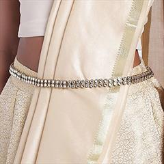 White and Off White color Waist Chain in Metal Alloy studded with CZ Diamond & Gold Rodium Polish : 1794439