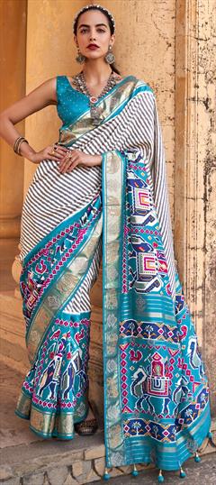Casual, Traditional Blue color Saree in Art Silk, Silk fabric with South Printed work : 1794488