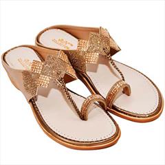 Beige and Brown color Women Shoes in Synthetic fabric with Fancy Work work : 1795272