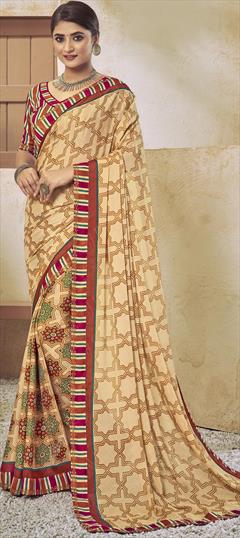 Casual, Festive, Party Wear Multicolor color Saree in Georgette fabric with Classic Printed work : 1795662
