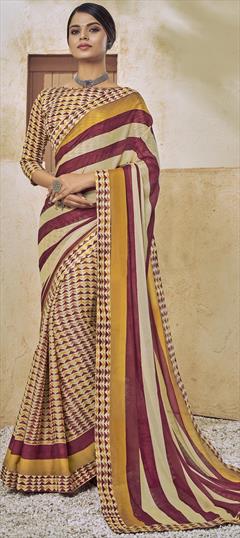 Casual, Festive, Party Wear Multicolor color Saree in Georgette fabric with Classic Printed work : 1795665