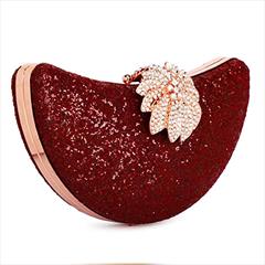Red and Maroon color Clutches in Velvet fabric with Sequence work : 1797870