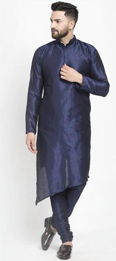 Blue color Kurta Pyjamas in Dupion Silk fabric with Thread work : 1799907