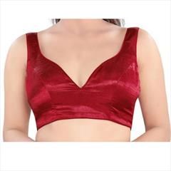 Red and Maroon color Blouse in Dupion Silk fabric with Thread work : 1801588