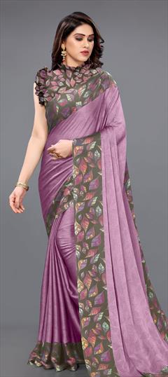Casual Pink and Majenta color Saree in Chiffon fabric with Classic Printed work : 1802975