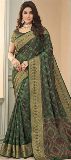 Traditional Multicolor color Saree in Raw Silk, Silk fabric with South Weaving work : 1802981