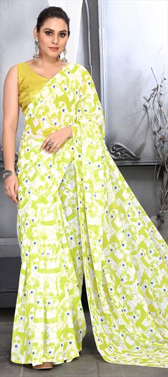 Casual, Party Wear Multicolor color Saree in Georgette fabric with Classic Digital Print work : 1805355