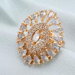 White and Off White color Ring in Metal Alloy studded with Austrian diamond & Gold Rodium Polish : 1806031