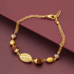Gold color Bracelet in Metal Alloy studded with Beads & Gold Rodium Polish : 1806489