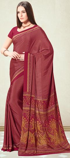 Casual Multicolor color Saree in Crepe Silk, Silk fabric with South Printed work : 1808674