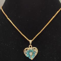 Blue color Pendant in Metal Alloy studded with CZ Diamond & Gold Rodium Polish : 1809520