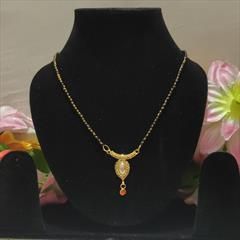 Red and Maroon color Mangalsutra in Metal Alloy studded with CZ Diamond & Gold Rodium Polish : 1809545