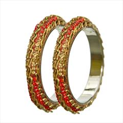 Multicolor color Bangles in Brass studded with CZ Diamond, Kundan & Gold Rodium Polish : 1810688