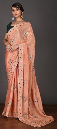 Traditional, Wedding Pink and Majenta color Saree in Art Silk, Silk fabric with South Border, Thread, Zari work : 1810954
