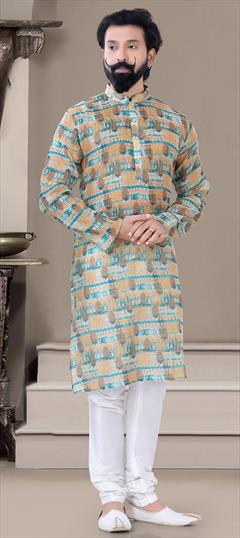 Multicolor color Kurta Pyjamas in Jacquard fabric with Printed work : 1813937