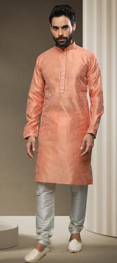 Pink and Majenta color Kurta Pyjamas in Jacquard fabric with Embroidered, Mirror work : 1814930