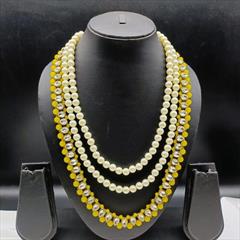 Yellow color Groom Necklace in Metal Alloy studded with CZ Diamond & Gold Rodium Polish : 1816733