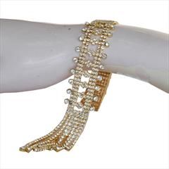 Gold, White and Off White color Bracelet in Metal Alloy studded with CZ Diamond & Gold Rodium Polish : 1816912