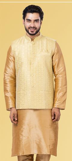 Multicolor color Nehru Jacket in Jacquard fabric with Weaving work : 1820612