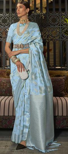 Traditional Blue color Saree in Art Silk, Silk fabric with South Weaving work : 1820905