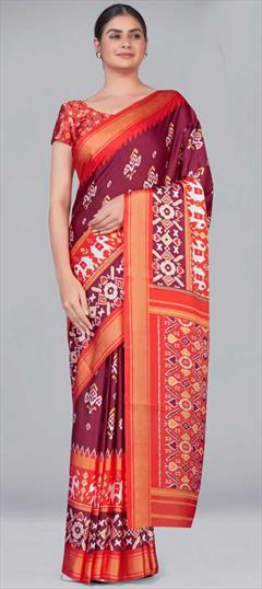 Casual, Traditional Multicolor color Saree in Crepe Silk, Silk fabric with South Printed work : 1823250