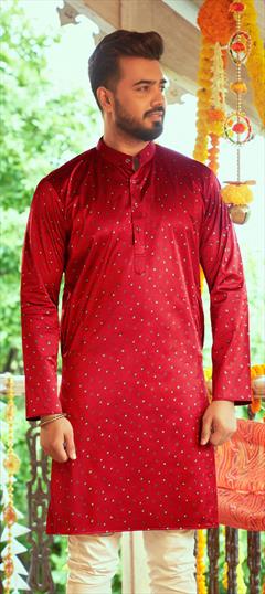 Red and Maroon color Kurta in Art Silk fabric with Printed work : 1823650