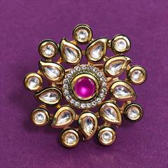 Multicolor color Ring in Brass studded with CZ Diamond & Gold Rodium Polish : 1825058