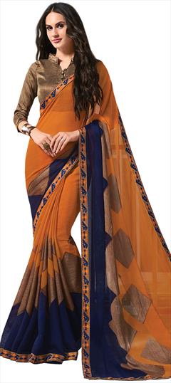 Casual Multicolor color Saree in Chiffon fabric with Classic Printed work : 1827006