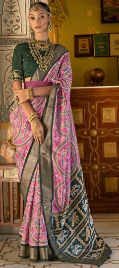 Traditional Multicolor color Saree in Patola Silk, Silk fabric with South Printed work : 1828009