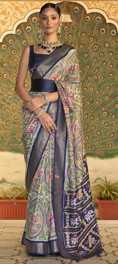 Traditional Multicolor color Saree in Patola Silk, Silk fabric with South Printed work : 1828012
