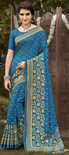 Casual, Traditional Blue color Saree in Art Silk, Silk fabric with South Printed work : 1828233