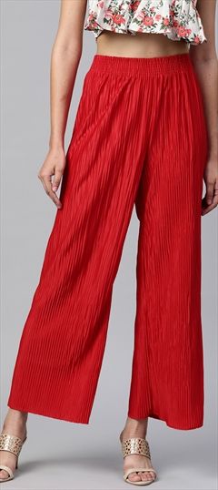 Casual Red and Maroon color Palazzo in Lycra fabric with Palazzo Pleats work : 1833172