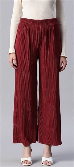 Casual Red and Maroon color Palazzo in Lycra fabric with Palazzo Pleats work : 1833173