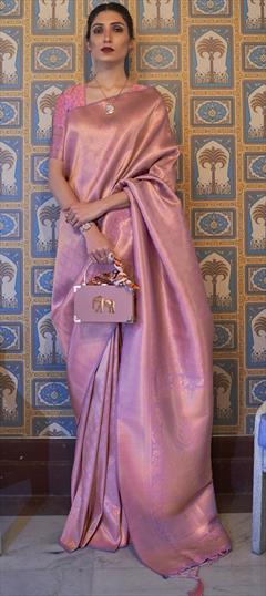 Traditional Pink and Majenta color Saree in Art Silk, Silk fabric with South Weaving work : 1835578