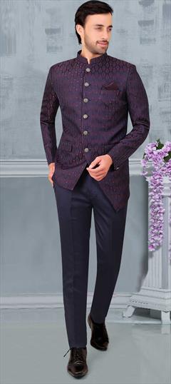Blue color Jodhpuri Suit in Rayon fabric with Printed work : 1839869