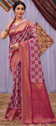 Traditional Black and Grey color Saree in Cotton fabric with Classic Weaving, Zari work : 1841266