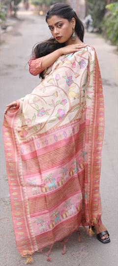 Traditional Pink and Majenta color Saree in Art Silk, Silk fabric with South Printed work : 1843028