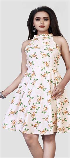 Casual White and Off White color Kurti in Crepe Silk fabric with Trendy Printed work : 1845300