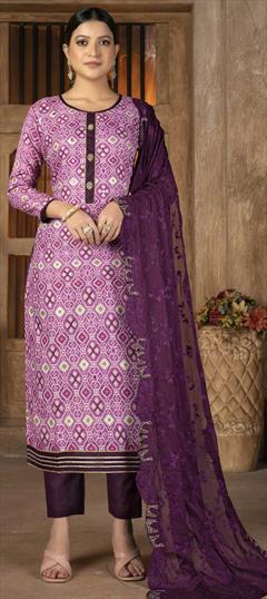Casual Multicolor color Salwar Kameez in Cotton fabric with Straight Printed work : 1845603