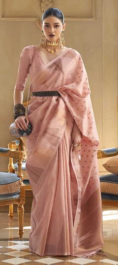 Festive, Navratri Pink and Majenta color Saree in Handloom fabric with Classic Weaving work : 1850603