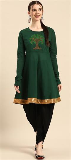 Party Wear Green color Salwar Kameez in Rayon fabric with Patiala Embroidered work : 1853981
