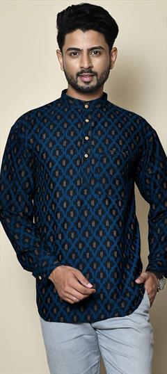 Blue color Kurta in Cotton fabric with Printed work : 1855194