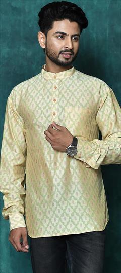 Beige and Brown color Kurta in Cotton fabric with Printed work : 1855195