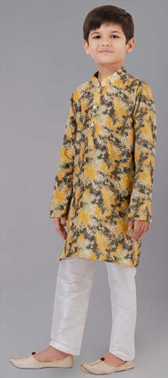 Multicolor color Boys Kurta Pyjama in Cotton fabric with Digital Print work : 1859957