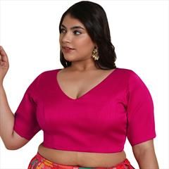 Pink and Majenta color Blouse in Raw Silk fabric with Thread work : 1863079