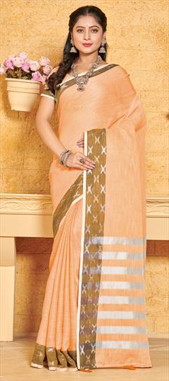 Festive Pink and Majenta color Saree in Linen fabric with Classic Printed work : 1863155