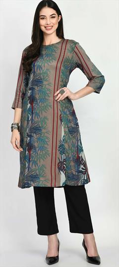 Casual Multicolor color Salwar Kameez in Rayon fabric with Straight Printed work : 1864549
